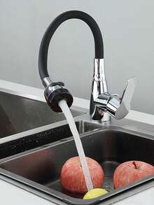 360°旋转灵活厨房水龙头 - 单把手冷热水混合水龙头，抛光表面，陶瓷阀芯和底座安装，适用于现代厨房/浴室 - 彩色 - 查看 7