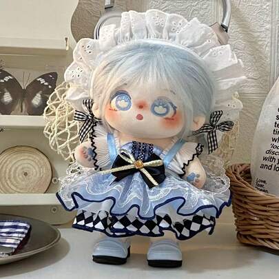 Bộ sưu tập quần áo búp bê 20cm, bộ váy công chúa màu xanh dễ thương, quần áo búp bê để chơi, đồ chơi dễ thương, quần áo cho thú nhồi bông, quà tặng tiệc tùng, quà sinh nhật (Không bao gồm búp bê)