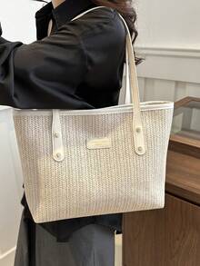 Túi xách đan bằng rơm cho nữ Túi đi biển thời trang Túi tote dung tích lớn Túi đeo vai đa năng đi làm, Túi đi nghỉ mùa hè, Túi tote cho học sinh, Nhiều ngăn, Hoàn hảo cho bãi biển, Trường học, Công việc & Sử dụng hàng ngày, Ví đi biển, Hoàn hảo cho mùa hè, Kỳ nghỉ & Sử dụng hàng ngày, Phải có khi đi du lịch, Túi đi biển cói mùa hè cho phụ nữ, Túi đi biển hot nhất cho phụ nữ, Túi đi nghỉ hè thời trang, Túi đi biển thiết yếu cho phụ nữ khi đi nghỉ & Ngày lễ, Túi ngày lễ mới nhất - Màu be - Xem 10