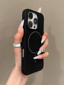 Liquid Silicone Magnetic Phone Case, Suitable For IPhone 17 Pro Max/16 Pro Max/15 Pro Max/17 Pro/16/15/14/13/12/11 - Black - View 2