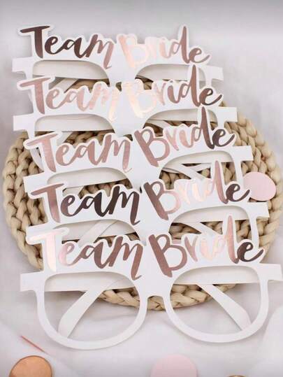 10pcs Bride To Be Printed Paper Glasses, Suitable For Wedding Decoration, Bridal Party, Bachelorette Party, Wedding Decor, Bridal Shower, Photo Props, Engagement, Proposal And Wedding