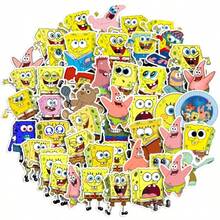 SpongeBob SquarePants 新款卡通贴纸，防水可重复使用贴纸书 - 彩色 - 查看 14