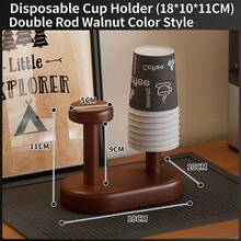 1个胡桃木和黄铜纸杯架，木制一次性纸杯分配器，咖啡/茶杯收纳架 - A - 查看 11