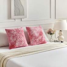 A Plush Cushion Cover Without Padding, Rose Velvet Throw Pillow Cover, Suitable For Living Room And Home Use - Rose Red - View 3