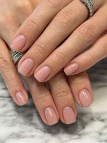 24/30pcs Various Matte Rose Beige Color Press-On Nails, Suitable For Women & Girls Nail Art, With 1pc Nail File & 1pc Jelly Gel - Dusty Pink - View 4