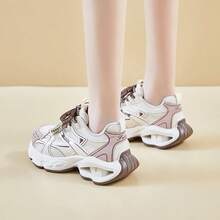 Giày thể thao nữ đế mềm, màu trắng, kiểu dáng chunky phổ biến và đa năng. - Hồng - Xem 7