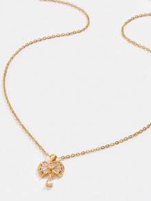 1pc Gold Water Drop Pendant Delicate Chain Necklace, Luxury Elegant Style Fashion Jewelry, Suitable For Party, Gift, Daily Wear (OPP Bag Packaging) - Gold - View 3