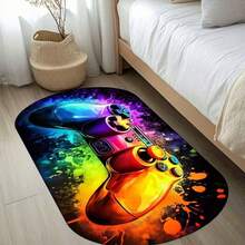 1pc Game Controller Shaped Carpet, Black Video Game Gamepad Rug, Gaming Gamer Carpet, For Boys Room, Gaming Enthusiast Decor Rug, Stylish Carpet, Shower Mat, Sofa Cushion, Home Decoration, Living Room Rug, Bedroom Rug, Entryway Rug, Kitchen Rug, Bathroom Rug, Study Room Rug - Multicolor - View 11