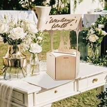 Hộp đựng thiệp bằng gỗ mộc mạc có khóa, thích hợp cho đám cưới, tiệc mừng em bé, sinh nhật, lễ tốt nghiệp. - Nhiều màu - Xem 8