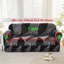 1 tấm bọc ghế sofa in hình thoi, kiểu váy, có chun co giãn, bảo vệ ghế sofa đa năng dùng được cả bốn mùa, bọc ghế sofa nguyên khối với đường viền xếp ly, phù hợp với ghế sofa 1/2/3/4 chỗ ngồi cho phòng ngủ, văn phòng, phòng khách, ngoài trời, trang trí nhà cửa. - màu đen - Xem 14