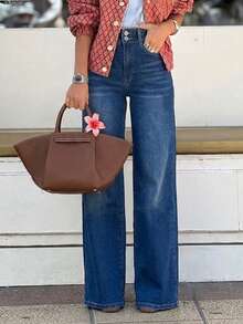 Women's Elastic Skinny Denim Jeans - Blue - View 2