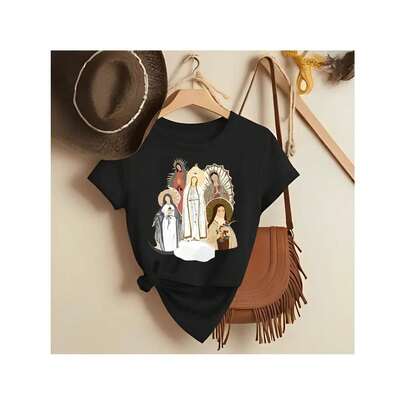 Camiseta Gola Redonda Cristã Religiosa Católica Santos