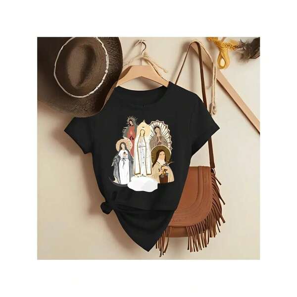 Camiseta Gola Redonda Cristã Religiosa Católica Santos
