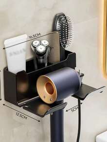 Wall-Mounted Hair Dryer Holder & Storage Rack, Hands-Free Hair Dryer Hanger, Bathroom Hair Dryer Organizer - Multicolor - View 15