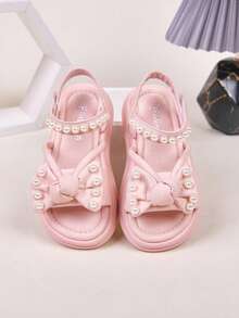 儿童平底凉鞋，舒适日常穿着 - 粉色 - 查看 10