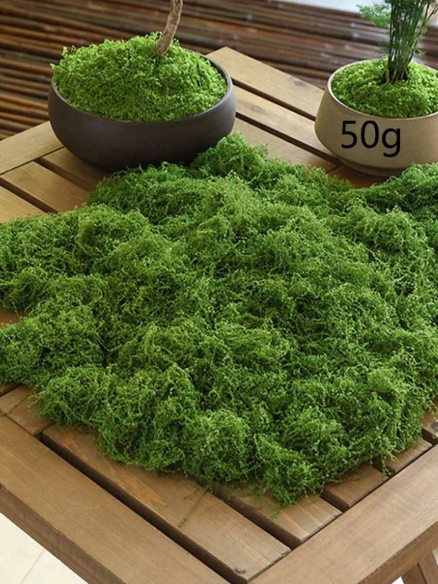 1pc 20g/50g/100g/200g/500g Artificial Moss, Suitable For Home Decor, Fake Moss Micro Landscape Arrangement, Lawn, Potted Plants