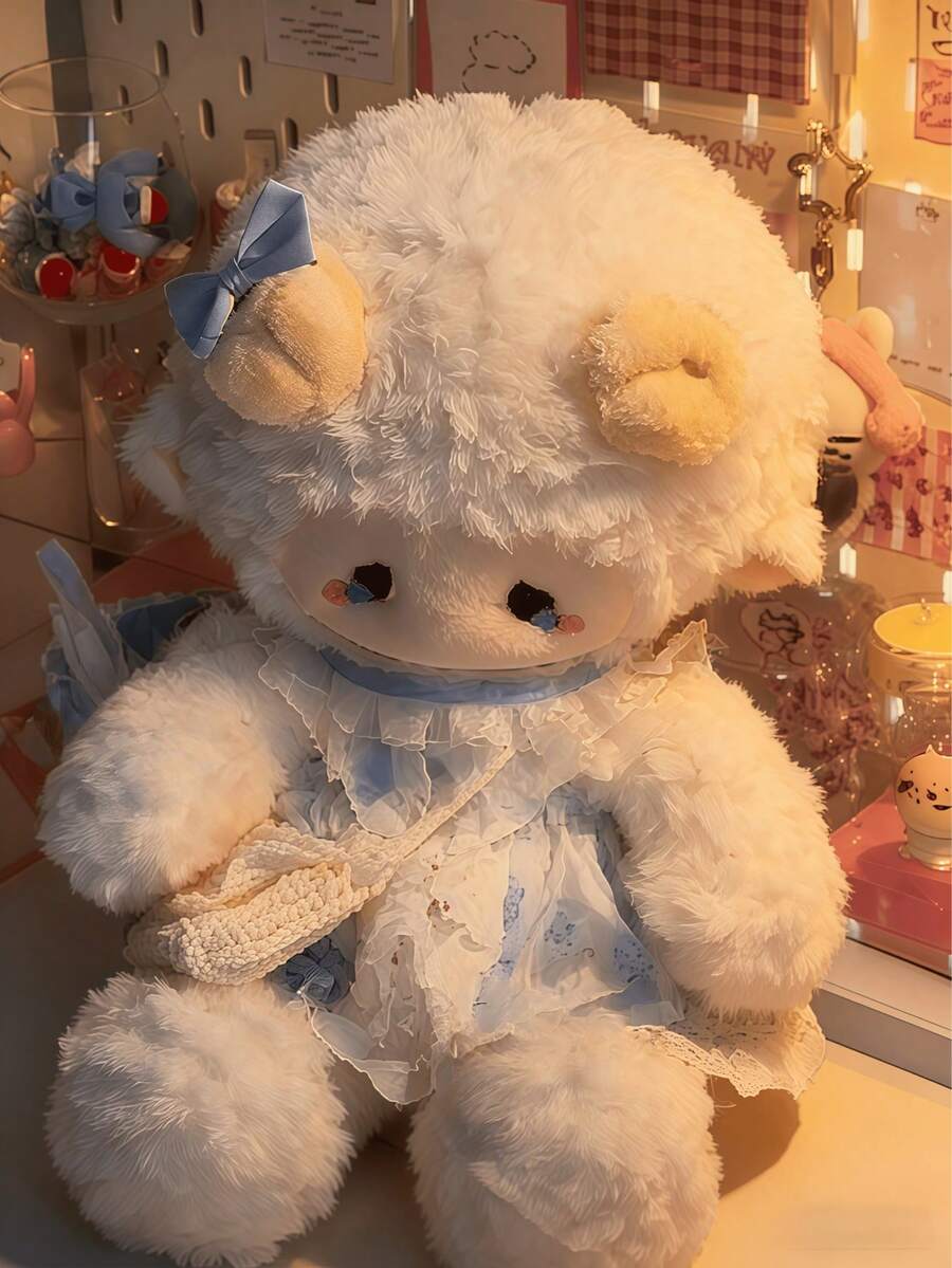 25厘米可爱卡通毛绒娃娃连衣裙 - 柔软羊毛毛绒娃娃，舒适睡眠枕，是送给女孩、儿童和青少年的理想可爱礼物。适合卧室装饰、生日礼物、情人节、圣诞节和节日惊喜。 - 彩色 - 查看 1