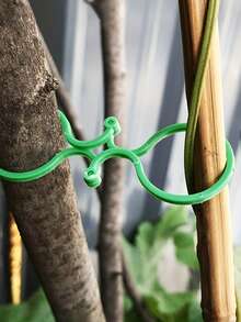 50pcs Multi-Size Plant Support Clips And Garden Trellis Connectors - Butterfly Shaped Clamps To Secure Stems, Durable Plastic Plant Clips For Climbing Vines, Roses, Tomatoes And Potted Plants, Easy Installation Reusable Gardening Accessories To Support Stems And Promote Healthy Plant Growth - Figure 8 Button - View 5