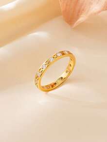 1pc S925 Sterling Silver 0.42CT Moissanite Women's Wedding Ring, Engagement Ring, Daily Wear, Holiday Gift - Multicolor - View 2