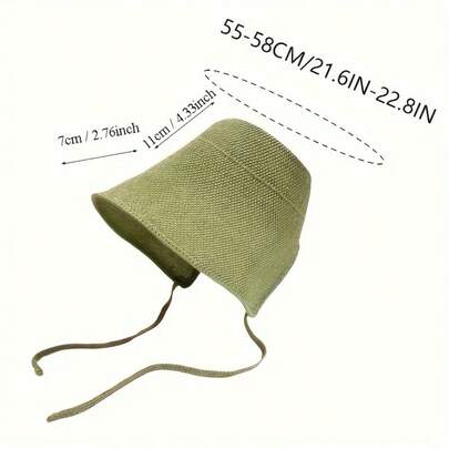 女士草编宽檐遮阳帽，复古可爱大檐系带遮阳帽，适合春夏佩戴