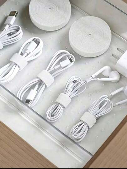 1 rollo de bridas multiusos - Organizador de cables duradero para el hogar, la oficina y los dispositivos electrónicos | Fácil gestión de cables para computadoras, televisores y talla grande | Bridas de gestión de cables reutilizables | Plástico