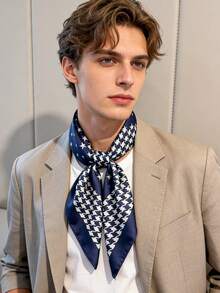 A Fashionable Spring-Summer Check-Patterned Square Scarf, Suitable For Daily Use, Office Wear, And Vacation Occasions. - Multicolor - View 1