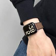 1pc Foldable Magnetic Band, Suitable For Apple Watch Series 1-9, Convenient Magnetic Clasp Design, Skin-Friendly & Breathable Material, Available In Brown, White, Black, Light Brown, Army Green, Minimalist Versatile High-Quality, Precise Fit For Apple Watch Users, Commuters, Students, Fashionistas, Suitable For Daily Commute, Leisure, Light Exercise, Easy To Assemble And Disassemble, Stylish And Practical Replacement Band. - Multicolor - View 11