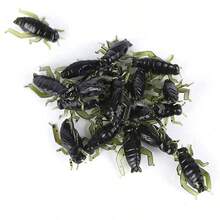 30/60 piezas Cebo de pesca de silicona suave con forma de grillo, cebo artificial de insecto - Verde Oscuro - Ver 1