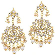 I Jewels Indian Gold Plated Traditional Kundan Choker Ethnic Bollywood Designer Jewelry Set with Earrings and Maang Tikka For Women - Blanco - Ver 6