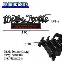 2PCS 3D Metal We The People Edition Car Emblem Sticker Self-Adhesive Raised Tailgate Emblem Car Fenders Badge Decal Personalized Auto Body Embossed Decorative Decal Stickers For Cars Red/Black - Đỏ/Đen - Xem 2