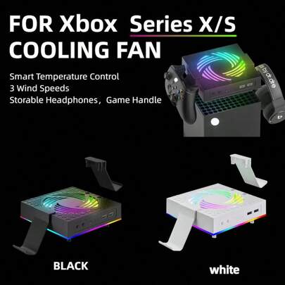 RGB Cooling Fan For X-B Series X|S - Smart Temperature Control, 3 Speeds, Dual USB Ports,Universal Compatibility,Fits Both Series X & S.