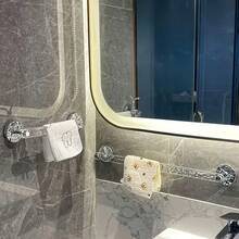 Transparent No-Drill Bathroom Towel Rack, Bathroom Shelf, Drainage Rack, Easy To Install, Suitable For Bathroom, Shower Room And Kitchen - White - View 6