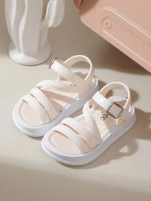 New Green Girls' Fashion Open Toe Princess Shoes, Soft Bottom, Wear-Resistant, Fresh Style, Lightweight Breathable Non-Slip Thick Sole Girls Sandals - Champagne - View 5