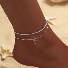 Hot-Selling  Sparkling Anklet For Women, High-End Minimalist Style With Glittering Starry Anklet Accessories - 2468 - Silver - View 3