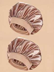 2pcs Elastic Crocheted Silk Satin Lined Hair Caps In Different Colors - Hat - View 6