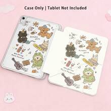 Painted Effect Acrylic Crystal Cover With Dog, Frog, Cake, Guitar Patterns, 3+Y Fold Anti-Bend, Compatible With Honor Pad 9/10, Honor GT 11.5inch/X9A/X9Pro, Matepad 11 Inch 2023/2022, Matepad Pro, Matepad 11.5 (2026), Apple 10th Generation/ 11 2025, Suitable For Back To School, Valentine's Day - Multicolor - View 3