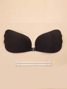 Sujetador adhesivo invisible talla C D E F Plus, sujetador autoadhesivo con efecto de elevación, cubiertas de silicona para pezones con cierre frontal, con correa para el cuello y ganchos de extensión, reutilizable, adecuado para vestidos de noche sin tirantes - Multicolor - Ver 21