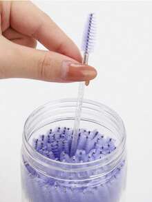 200/100/50/10pcs Set Eyelash Brushes, Eyelash Mascara Brushes, Flexible Disposable Eyebrow Brushes, Eyelash Extension Brushes, Eyebrow Brushes, Castor Oil Brushes (Lavender Purple) - Mauve Purple - View 7