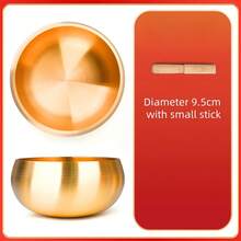 High-Quality Nepalese Singing Bowl, Gold-Colored Double-Sided, Meditation Bowl For Relaxation, Suitable For Yoga, Spiritual Practice, Stress Relief, Can Be Given As A Small Gift, Handcrafted Meditation Sound Bowl For Yoga, Meditation And Spiritual Healing - Multicolor - View 14