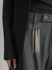 1件嘻哈风镂空星形吊坠水晶链组合胸针，摇滚朋克设计，休闲简约，街头风格，适合婚礼、派对、日常佩戴，男女皆宜的时尚裤链礼物 - 褲鏈 - 查看 8