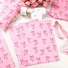 Juego de 800 sobres de polietileno con lazo rosa de 10 x 13 pulgadas impermeables autoadhesivas lindas bolsas de envío con tarjetas de agradecimiento y calcomanías para sobres de - como en la foto - Ver 5
