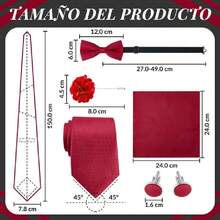 Men's Satin Ties, Slim Tie And Bow Tie Set For Gentlemen, High Quality Suit Accessory, 8CM Ties With Cufflinks And Box, Gift For Husband, Father, Friend, 42548350 - 西瓜粉 - 查看 2