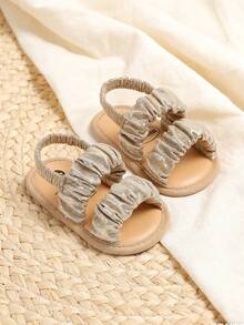 金色婴儿男女童软底凉鞋，夏季婴儿婚礼礼服平底鞋，新生儿学步鞋，幼儿学步鞋 - 香檳色 - 查看 7