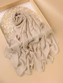 1pc High-Quality Solid Color Soft Breathable Viscose Headscarf, Suitable For Daily Wear With Robes Or Dresses - Multicolor - View 50