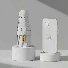 Compact Portable Capsule Umbrella, Double-Layer Black Coating Sun & Rain Umbrella, UV Protection Sunshade - Multicolor - View 4