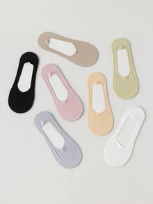 1/3/5 Pairs Spring And Summer Ice Silk Boat Socks For Women, Anti-Slip, No Heel Slipping, Invisible Socks, Thin Low-Cut Socks, Breathable Cool Socks - Multicolor - View 12