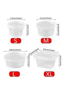50pcs/Pack Disposable Seasoning Containers With Sealed Lids, Suitable For Takeout, Sauce Dishes, Integrated Chili Sauce And Soy Sauce Small Plate Compartment Boxes - Multicolor - View 3