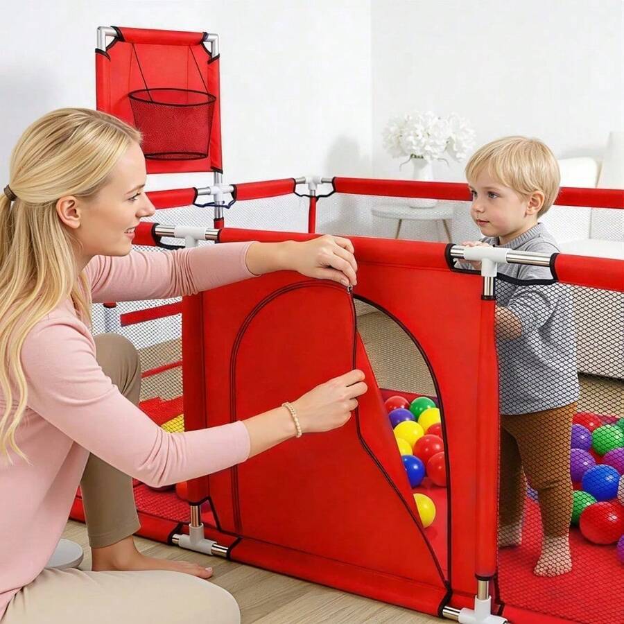 Corralitos Plegable Bebe Talla Grande Corral Gimnasio Juegos - Rojo - Ver 1