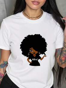 Camiseta de manga corta con estampado de dibujos animados para primavera y verano - Blanco - Ver 6