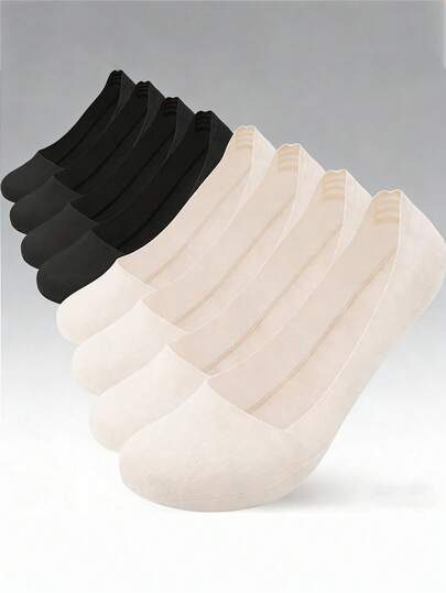 1/2/4/6 Pairs Non-Slip Invisible Short Socks For High Heels, Thin Breathable Summer, Plus Size